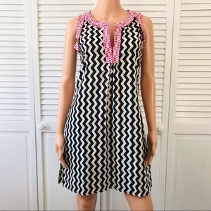 GRETCHEN SCOTT Zig Zag Pattern Cotton Sleeveless Dress Size XS